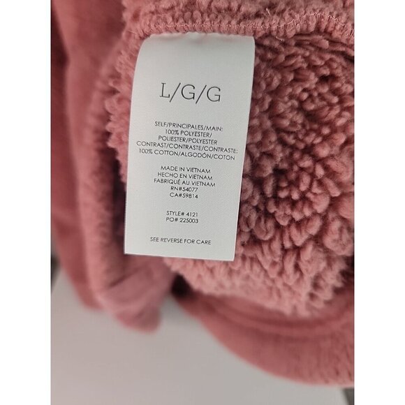 CAbi Embrace Topper Hooded Fleece Jacket Zip Front Women Large 4121 Dusty Rose - Picture 9 of 13